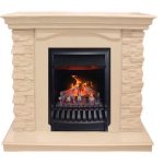 Каминокомплект Real Flame ELFORD WT белый дуб с очагом 3D Oregan
