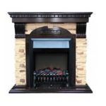 Каминокомплект Royal Flame Dublin темный дуб арочный скальный угловой с очагом Fobos FX Black