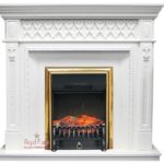 Каминокомплект Royal Flame Alexandria с очагом Fobos FX Brass (Белый дуб)