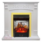 Каминокомплект Royal Flame Sorrento белый c очагом Majestic FX M Brass