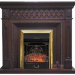 Каминокомплект Royal Flame Alexandria махагон коричневый антик с очагом Majestic FX Brass