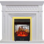 Каминокомплект Royal Flame Alexandria с очагом Majestic FX M Brass (Белый дуб)