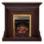 Каминокомплект Royal Flame Bradford темный дуб c очагом Majestic FX Brass