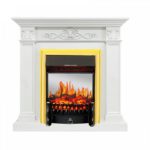 Каминокомплект Royal Flame Verona белый дуб с очагом Fobos FX M Brass