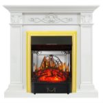 Каминокомплект Royal Flame Verona белый дуб с очагом Majestic FX M Brass
