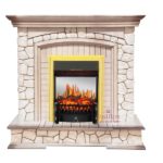 Каминокомплект Royal Flame Glasgow слоновая кость с очагом Fobos FX M Brass