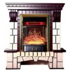 Каминокомплект Interflame Экстер махагон с очагом Majestic FX M Brass