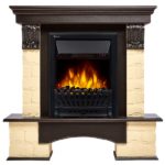 Каминокомплект Firelight Forte Classic U (угловой) камень бежевый с очагом Electrolux EFP/P – 1020LS Венге