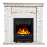 Каминокомплект Firelight Porto Classic камень белый с очагом EFP/P-1020LS Беленный дуб