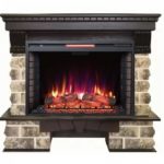 Каминокомплект Interflame Экстер Кавказ темный дуб с очагом Antares 33 LED FX QZ