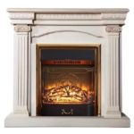 Каминокомплект Interflame Афина бежевый с патиной с очагом Majestic FX Brass