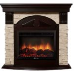 Каминокомплект Firelight Torre 25S камень слоновая кость с очагом Electrolux EFP/P-2520LS Темный дуб