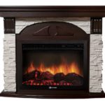 Каминокомплект Firelight Torre 25S камень белый с очагом Electrolux EFP/P-2520LS Темный дуб