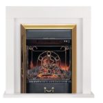 Каминокомплект Firelight Simple Classic с очагом Majestic FX Brass Белый