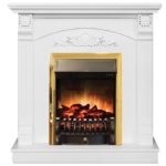 Каминокомплект Firelight Barocco Classic с очагом Fobos FX Brass Белый