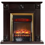 Каминокомплект Firelight Frame Classic U (угловой) с очагом Fobos FX Brass Венге