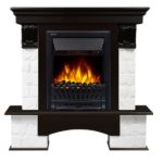 Каминокомплект Firelight Forte Classic U (угловой) камень белый с очагом Electrolux EFP/P – 1020LS Темный дуб