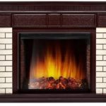 Каминокомплект Firelight Bricks 30 камень бежевый с очагом Electrolux Sphere Plus EFP/P-3320RLS Темный дуб