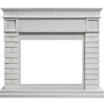 Портал Firelight Bricks 25 камень белый, шпон Белая эмаль