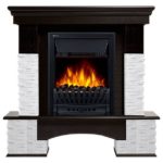 Каминокомплект Firelight Pietra Nuovo Classic камень сланец белый с очагом Electrolux EFP/P – 1020LS Темный дуб
