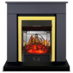 Каминокомплект Royal Flame BERGEN cерый графит с очагом Majestic FX M Brass