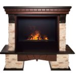 Каминокомплект Real Flame ROCKLAND AO с 3D очагом Cassette 630 Black Panel